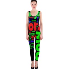 Writing Color Rainbow Onepiece Catsuit by Mariart