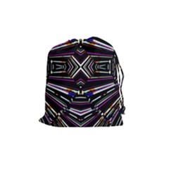 Dark Ethnic Sharp Bold Pattern Drawstring Pouches (medium)  by dflcprints
