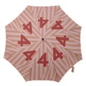 Number 4 Line Vertical Red Pink Wave Chevron Hook Handle Umbrellas (Small) View1