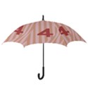 Number 4 Line Vertical Red Pink Wave Chevron Hook Handle Umbrellas (Small) View3