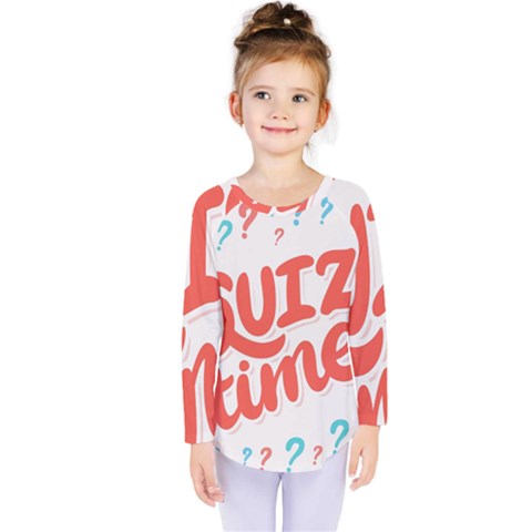 Question Mark Quiz Time Kids  Long Sleeve Tee by Mariart