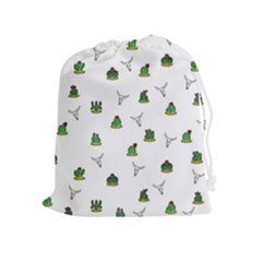 Cactus Pattern Drawstring Pouches (extra Large) by Valentinaart
