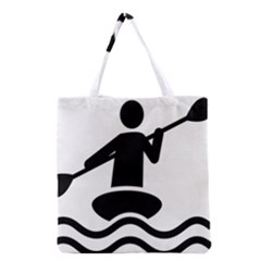 Cropped Kayak Graphic Race Paddle Black Water Sea Wave Beach Grocery Tote Bag by Mariart