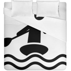 Cropped Kayak Graphic Race Paddle Black Water Sea Wave Beach Duvet Cover Double Side (king Size) by Mariart