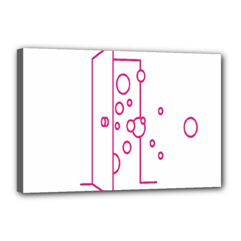 Deep Clean Bubbel Door Pink Polka Circle Canvas 18  X 12  by Mariart