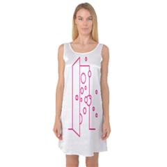 Deep Clean Bubbel Door Pink Polka Circle Sleeveless Satin Nightdress by Mariart