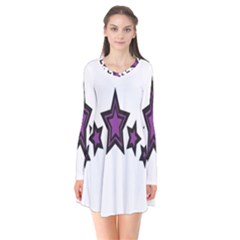 Star Purple Space Flare Dress by Mariart