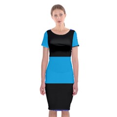 Tomboy Playboy Flag Blue Black Mline Classic Short Sleeve Midi Dress by Mariart