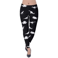 Dinosaurs Pattern Velvet Leggings by Valentinaart