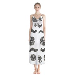 Aztecs Pattern Chiffon Maxi Dress by Valentinaart
