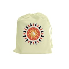 Yin Yang Sunshine Drawstring Pouches (large)  by linceazul