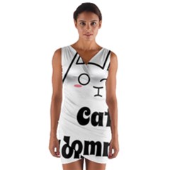 Love My Cat Mommy Wrap Front Bodycon Dress by Catifornia