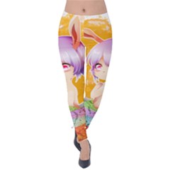 Easter Bunny Girl Velvet Leggings by Catifornia