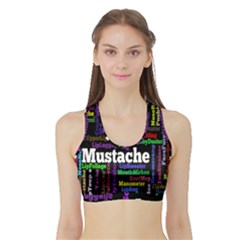 Mustache Sports Bra With Border by Mariart