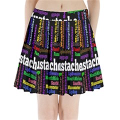 Mustache Pleated Mini Skirt by Mariart