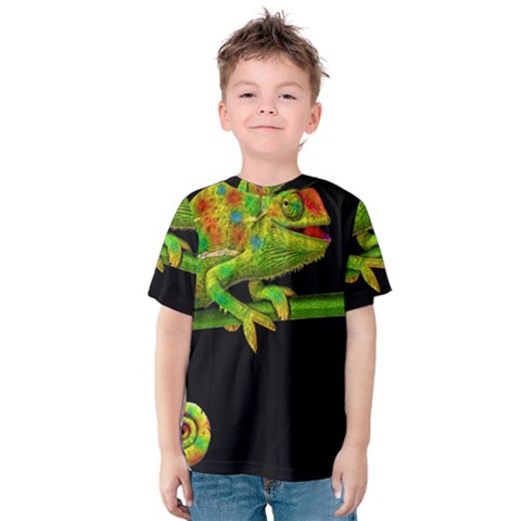 Chameleons Kids  Cotton Tee by Valentinaart