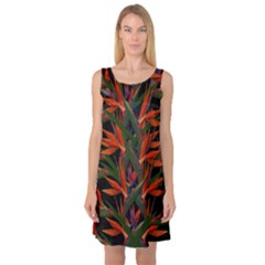 Bird Of Paradise Sleeveless Satin Nightdress by Valentinaart