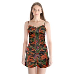 Bird Of Paradise Satin Pajamas Set by Valentinaart