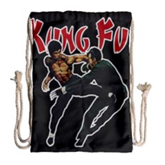 Kung Fu  Drawstring Bag (large) by Valentinaart