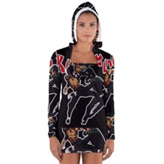 Kung Fu  Women s Long Sleeve Hooded T-shirt by Valentinaart