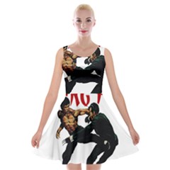 Kung Fu  Velvet Skater Dress by Valentinaart