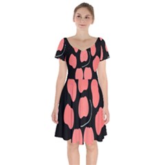 Craft Pink Black Polka Spot Short Sleeve Bardot Dress by Mariart
