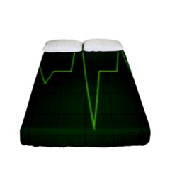 Heart Rate Green Line Light Healty Fitted Sheet (full/ Double Size) by Mariart