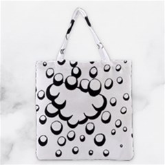 Splash Bubble Black White Polka Circle Grocery Tote Bag by Mariart