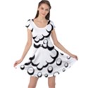 Splash Bubble Black White Polka Circle Cap Sleeve Dresses View1