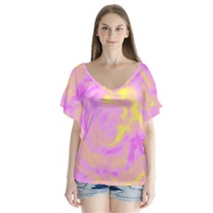 Abstract Art Flutter Sleeve Top by ValentinaDesign