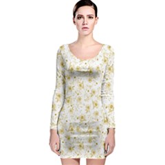 Floral Pattern Long Sleeve Bodycon Dress by ValentinaDesign