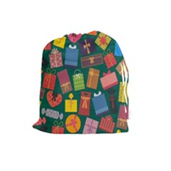 Presents Gifts Background Colorful Drawstring Pouches (large)  by Nexatart