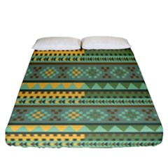 Bezold Effect Traditional Medium Dimensional Symmetrical Different Similar Shapes Triangle Green Yel Fitted Sheet (california King Size) by Mariart