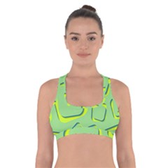 Shapes Green Lime Abstract Wallpaper Cross Back Sports Bra by Mariart