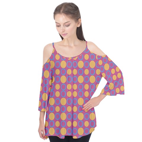 Colorful Geometric Polka Print Flutter Tees by dflcprintsclothing