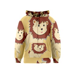 Happy Cartoon Baby Lion Kids  Zipper Hoodie by Catifornia