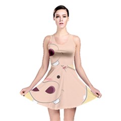 Happy Cartoon Baby Hippo Reversible Skater Dress by Catifornia