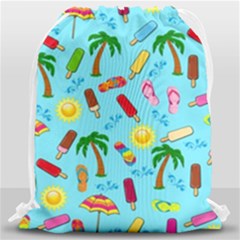 Beach Pattern Drawstring Bag (large) by Valentinaart