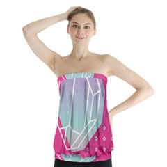 Behance Feelings Beauty Polka Dots What Ever Leaf Diamon Pink Strapless Top by Mariart