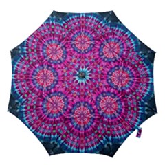 Red Blue Tie Dye Kaleidoscope Opaque Color Circle Hook Handle Umbrellas (small) by Mariart