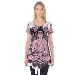 Ornate Buddha Short Sleeve Tunic  by Valentinaart