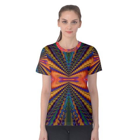 Casanova Abstract Art Colors Cool Druffix Flower Freaky Trippy Women s Cotton Tee by BangZart