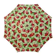 Strawberries Pattern Golf Umbrellas by SuperPatterns