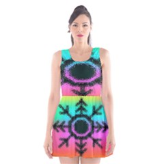 Vector Snowflake Scoop Neck Skater Dress by BangZart