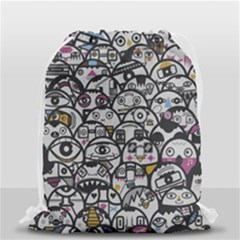Alien Crowd Pattern Drawstring Bag (small) by BangZart