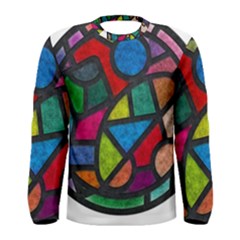 Stained Glass Color Texture Sacra Men s Long Sleeve Tee by BangZart