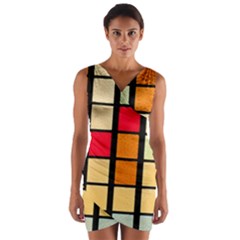 Mozaico Colors Glass Church Color Wrap Front Bodycon Dress by BangZart