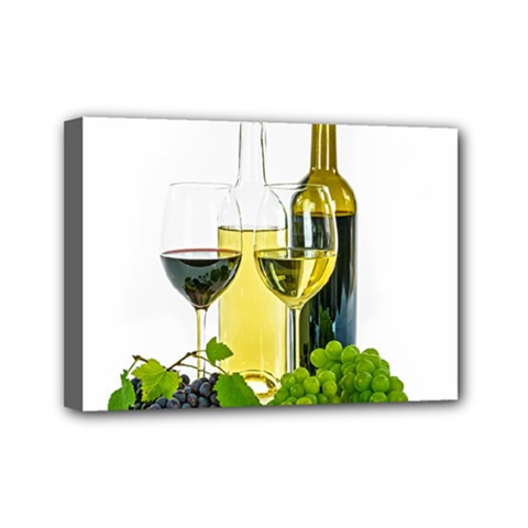 White Wine Red Wine The Bottle Mini Canvas 7  X 5  by BangZart