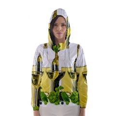 White Wine Red Wine The Bottle Hooded Wind Breaker (women) by BangZart