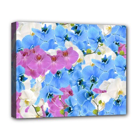 Tulips Flower Pattern Deluxe Canvas 20  X 16   by paulaoliveiradesign